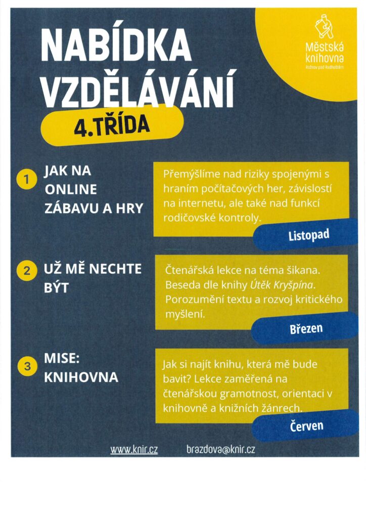 Nabídka vzdělávání 4.třída