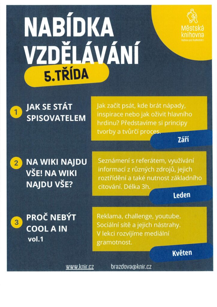 Nabídka vzdělávání 5. třída